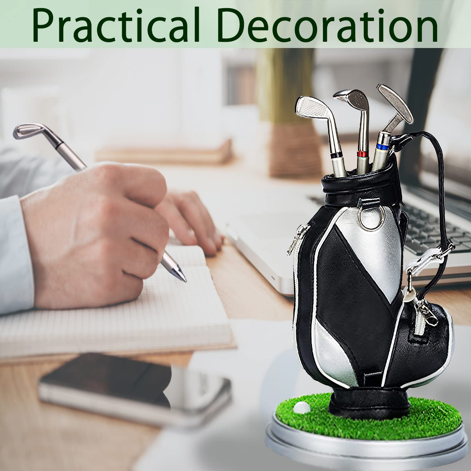 Golf Pen Holder with 3 Pens – Unique Office Desk Decor ⛳✒️