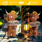 Highland Cow Garden Lantern Statue – Solar-Powered Farmhouse Welcome 🐄🏡