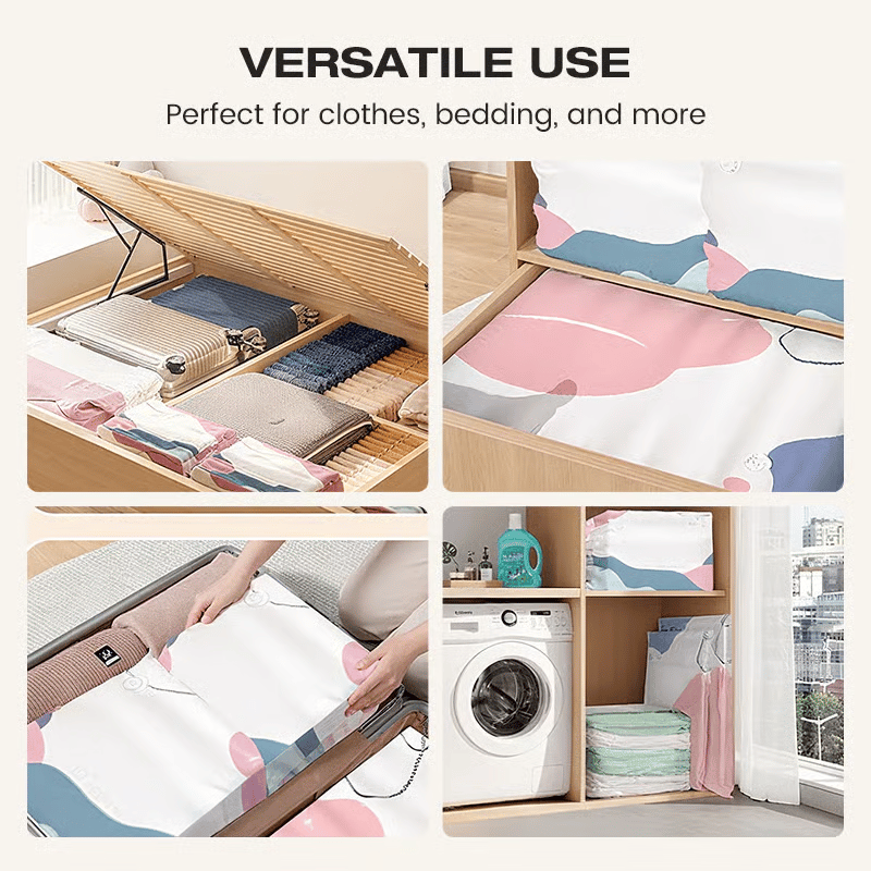 No‑Pump Vacuum Storage Bags – 3‑Second Compression, 80% Space Saved 🧳💨
