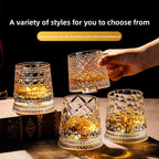 Rotating Whiskey Glass with Non-Spill Base