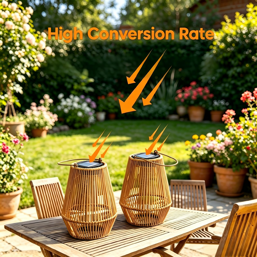 Handwoven Rattan Solar Lanterns – 2700K Warm Glow, IP65 Waterproof 🏮🌿