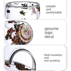 Double Layer Dried Flower Glass Mug – 10oz Tea &Coffee Cup 🌸🍵