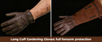 Leather Gardening Gloves – Long Cuff, Adjustable Strap, Sun & Dirt Protection