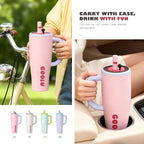 32/40oz Stainless Steel Insulated Cup | Anti-Slip Handle & Leakproof Design