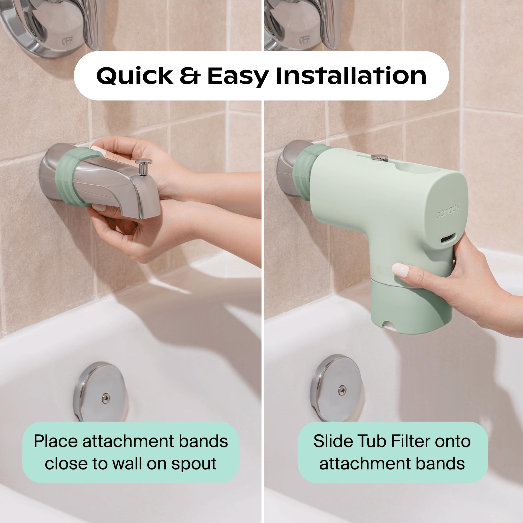 Bath Tub Filter – Reduces Chlorine & Irritants, BPA-Free, Easy Install