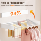 Wall‑Mounted Drying Rack – Holds 60 lbs, Folds Flat 👕🧷