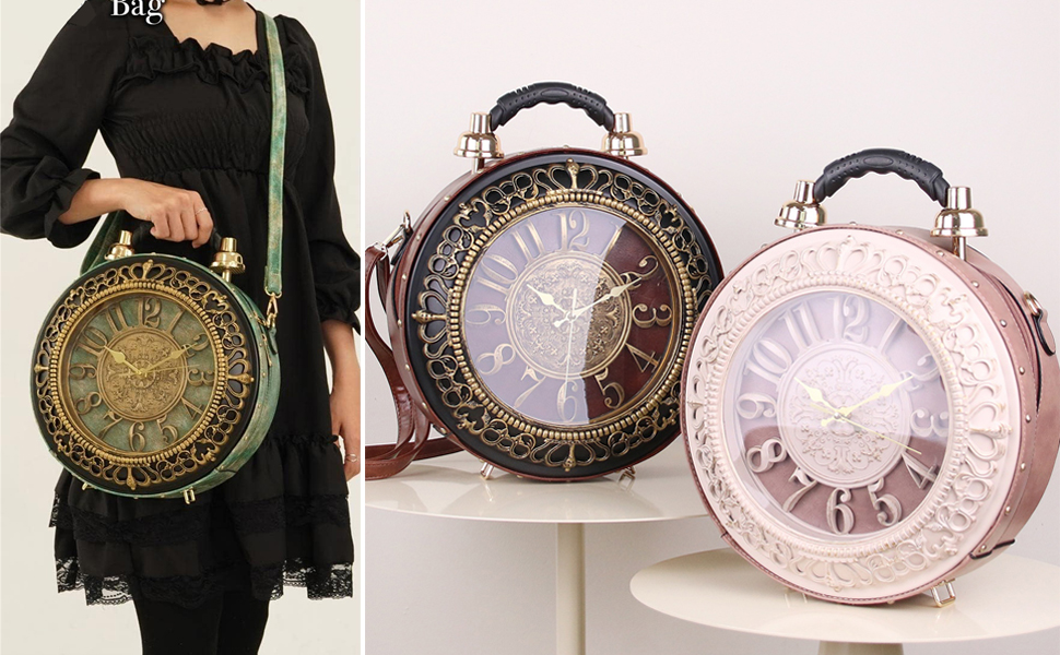 Steampunk Clock Crossbody Purse – Retro Vintage Shoulder Bag