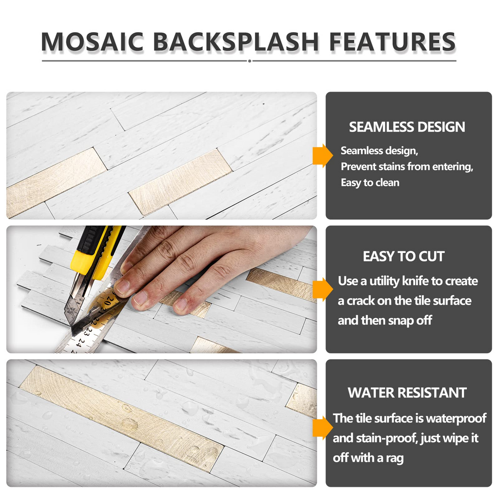 Peel &Stick Backsplash Tiles – Waterproof, 20‑Piece Kit 🧱✨