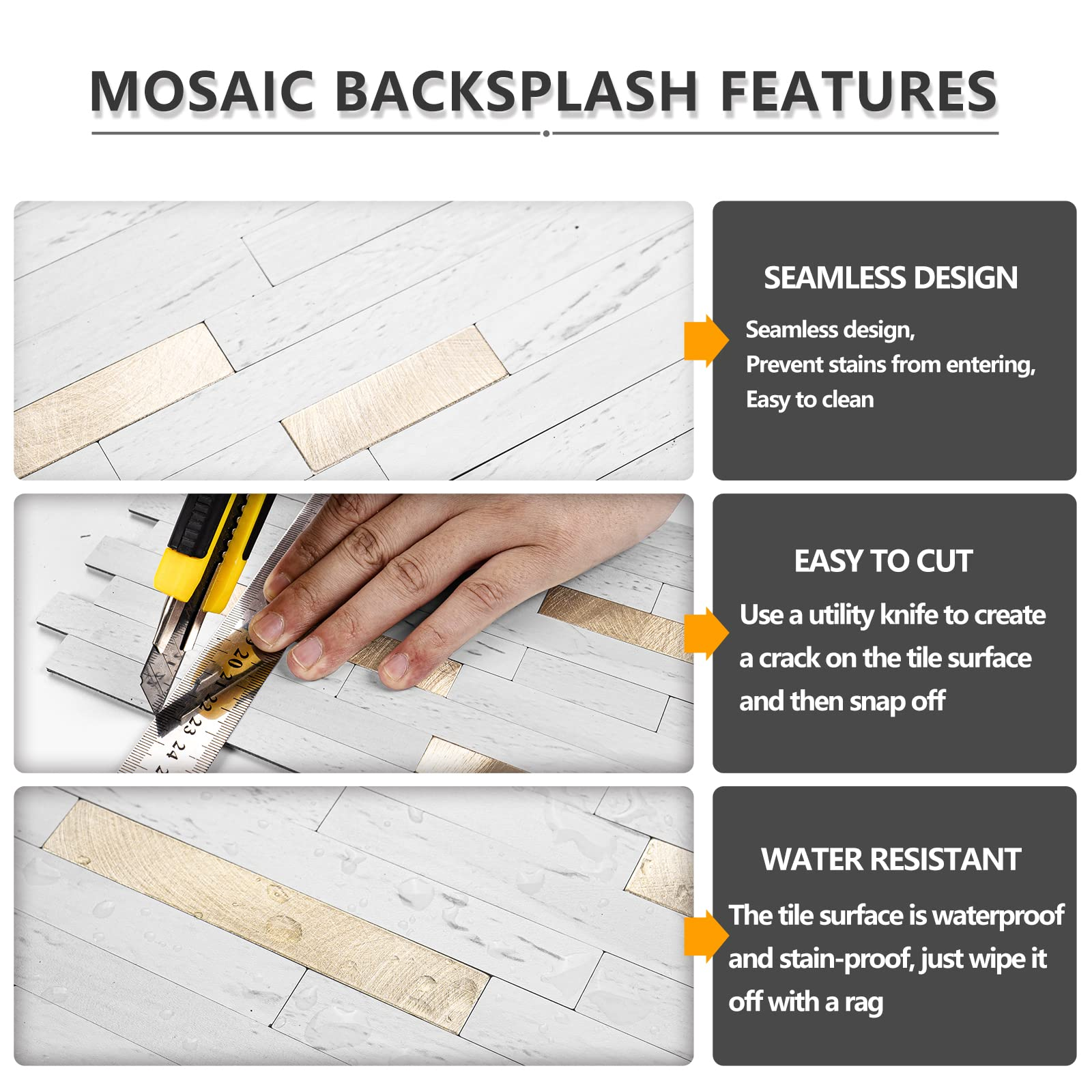 Peel &Stick Backsplash Tiles – Waterproof, 20‑Piece Kit 🧱✨