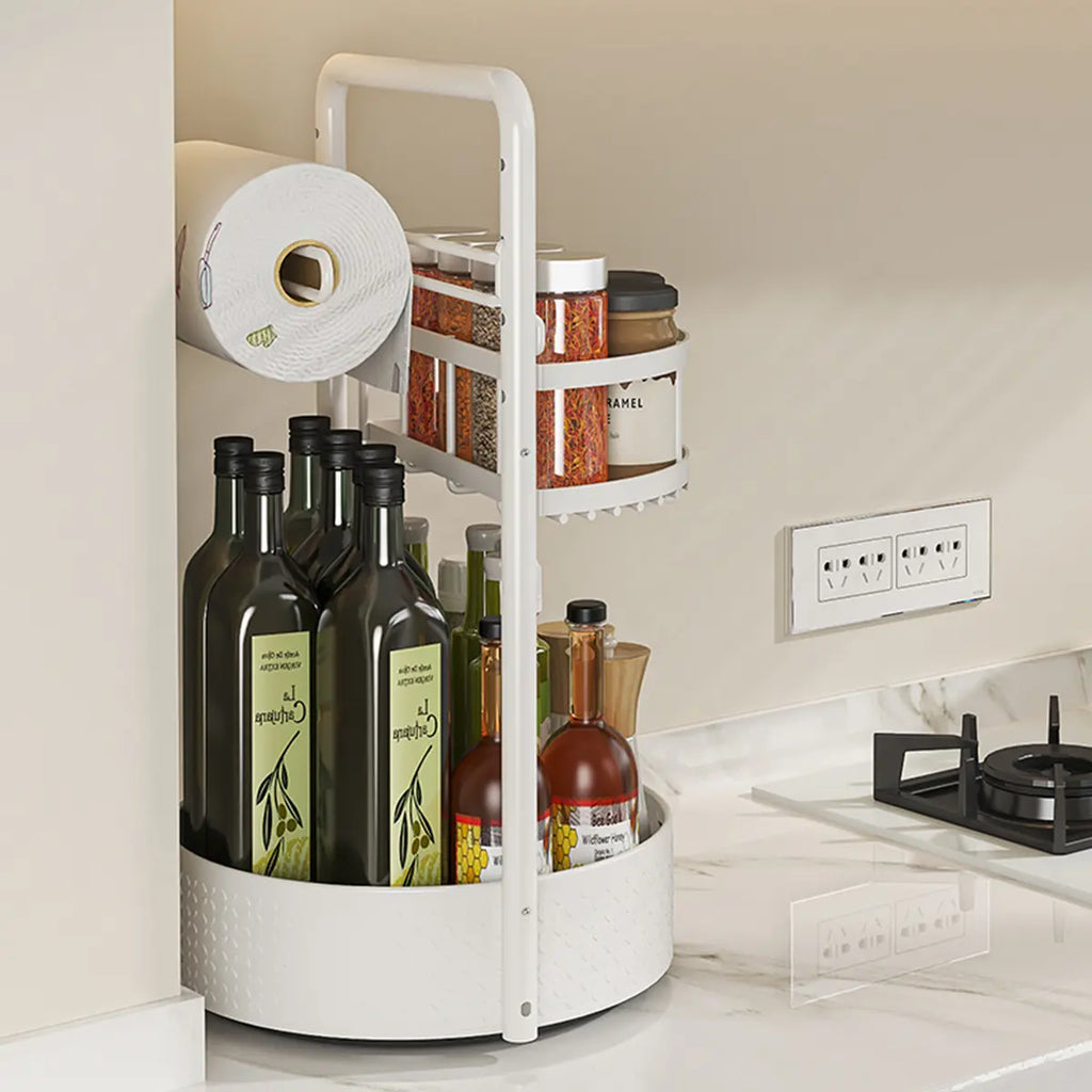 2‑Tier Lazy Susan Spice Organizer – 9.8″ Adjustable Metal Turntable 🧂🌀