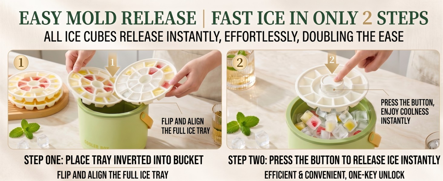 2-in-1 Ice Maker & Storage Bucket – Makes 40 Cubes, Insulated & Portable 🧊🪣