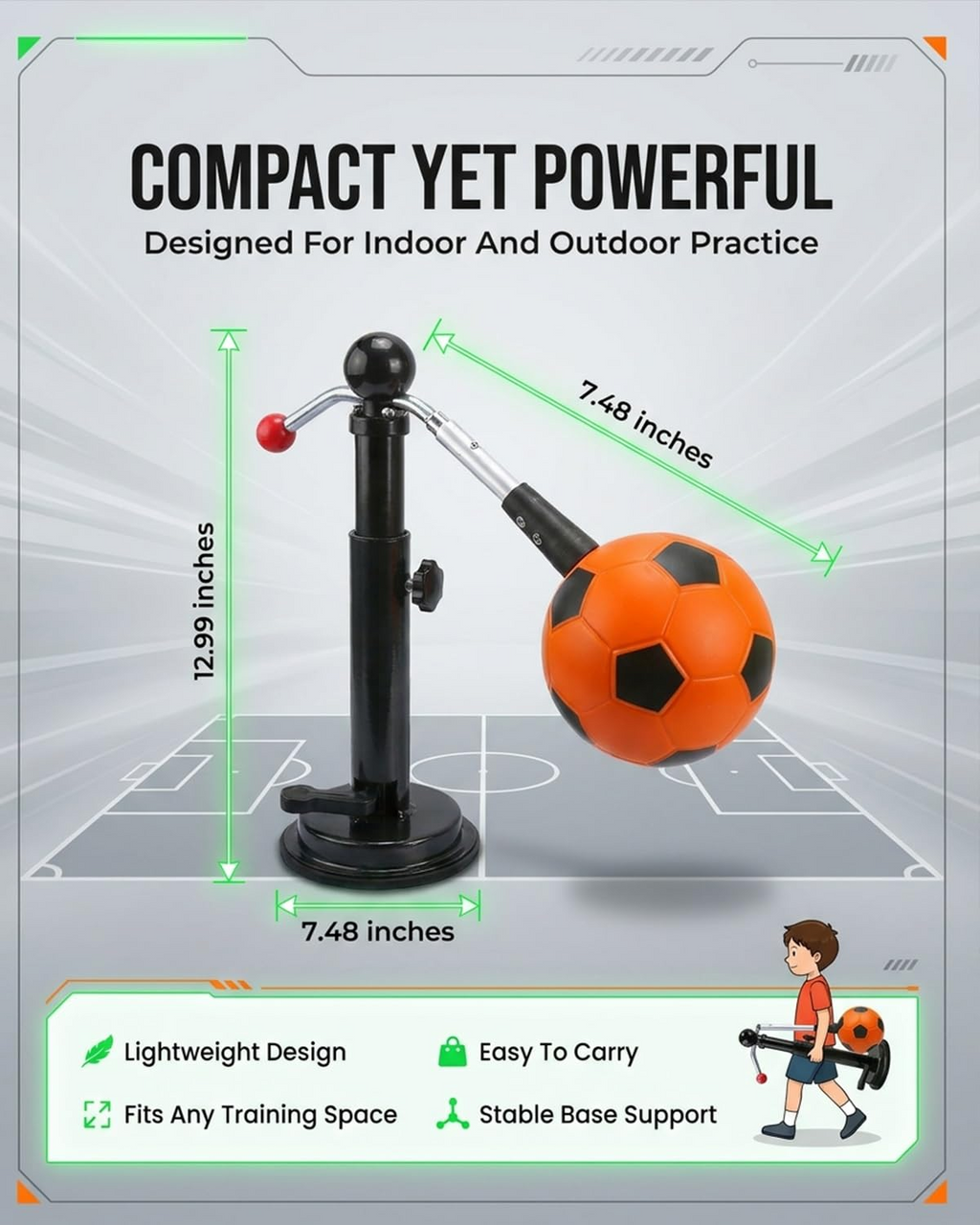 Solo Soccer Trainer with Suction Cup – Practice Anytime, Anywhere ⚽🔥
