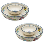 Set of 2 Personal Snack Tray/Chip and Dip Bowl