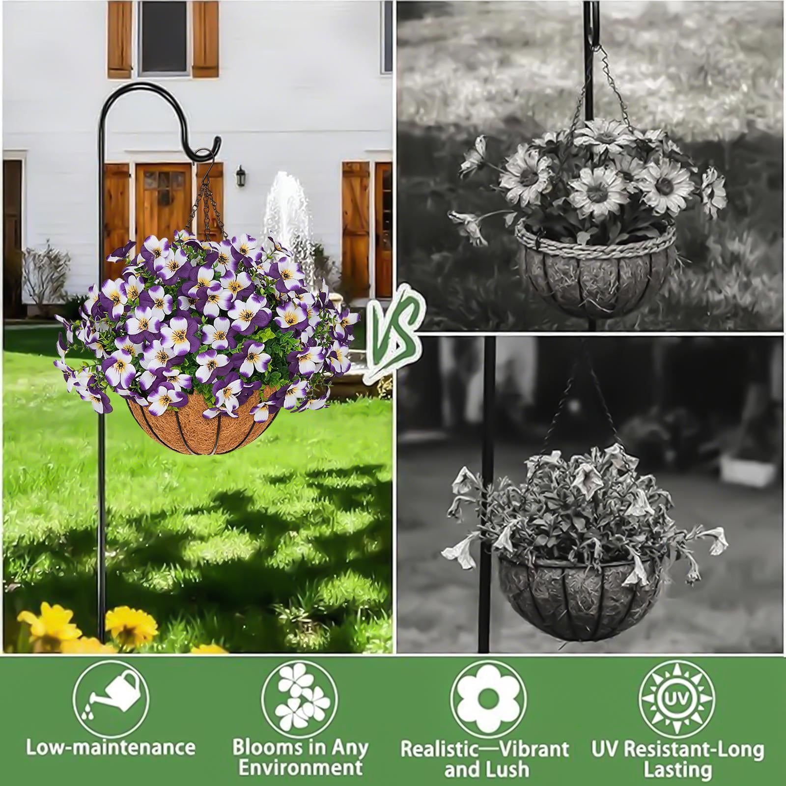 🌺🌺Artificial Silk Spring Flowers Hanging Basket for Outdoor Indoor