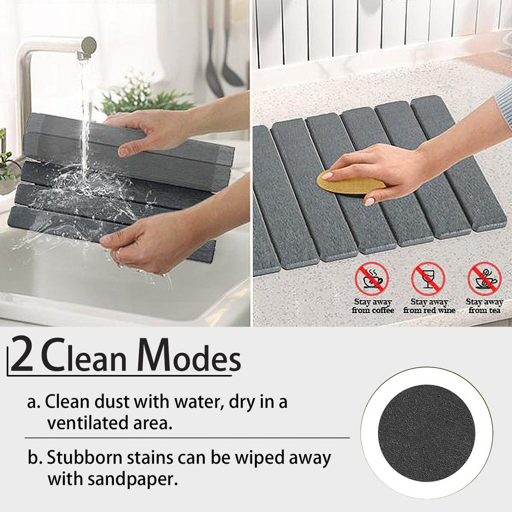 24x16" Diatomite Dish Drying Mat – Super Absorbent, Heat Resistant, Eco-Friendly