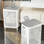 Laundry Basket with Wheels & Lid – Ventilated, Odor-Resistant, Portable Storage