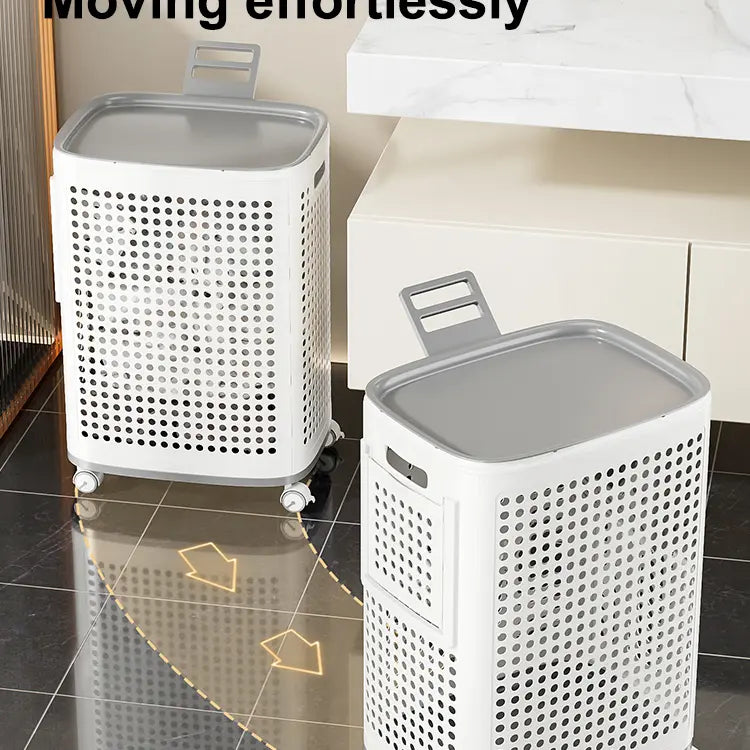 Laundry Basket with Wheels & Lid – Ventilated, Odor-Resistant, Portable Storage