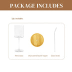 Wine Glass with Charcuterie Topper – Built‑in Snack Plate & Straw 🍷🧀