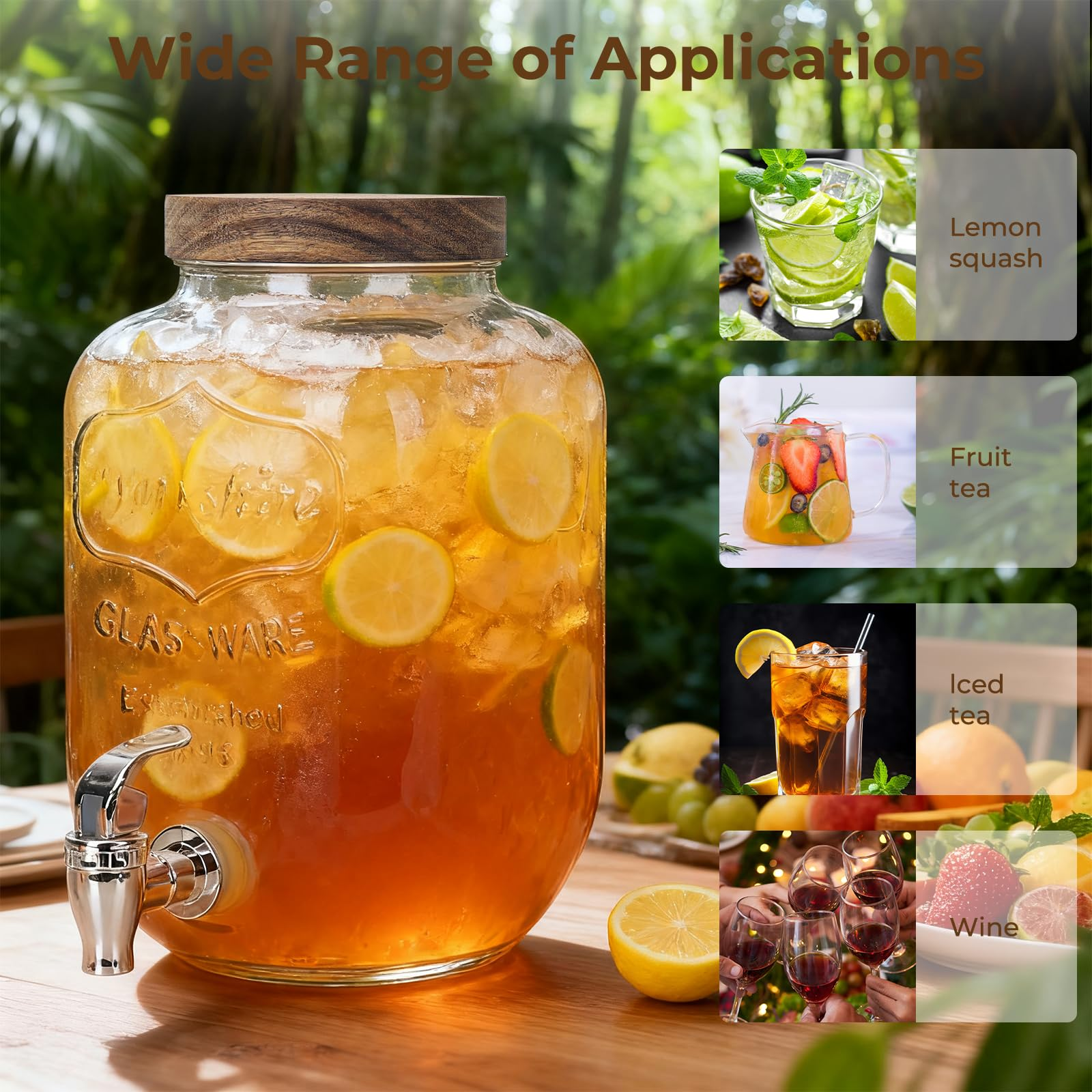 2-Pack 1-Gallon Glass Drink Dispensers – Stainless Steel Spout &Metal Stand 🥤
