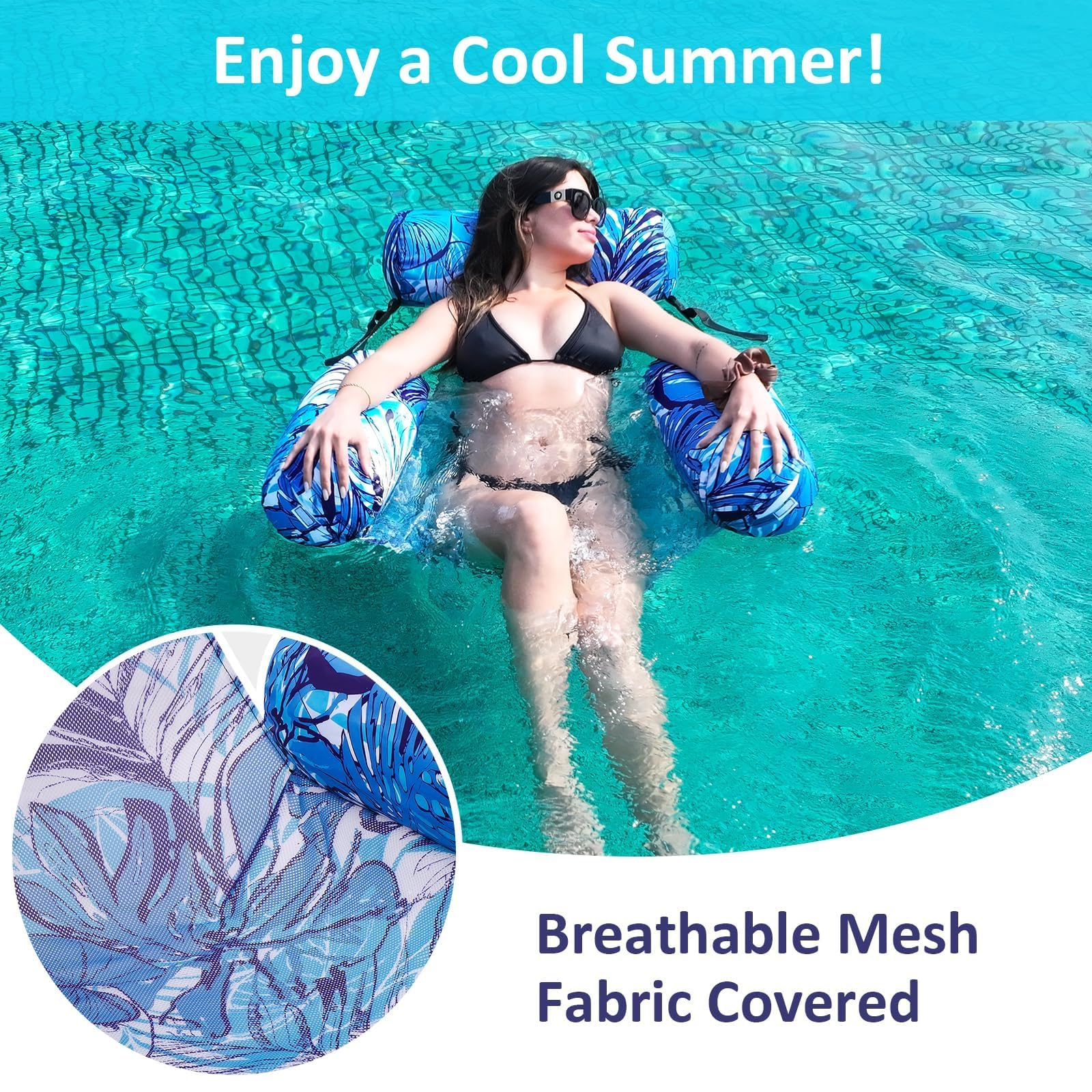 2-Pack Adult Pool Float Chairs – Inflatable Loungers with Mesh Seat 🏖️