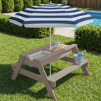 👶Children's Day gift👧Kids 3-in-1 Sand & Water Activity Table with Umbrella – Outdoor Convertible Picnic Table
