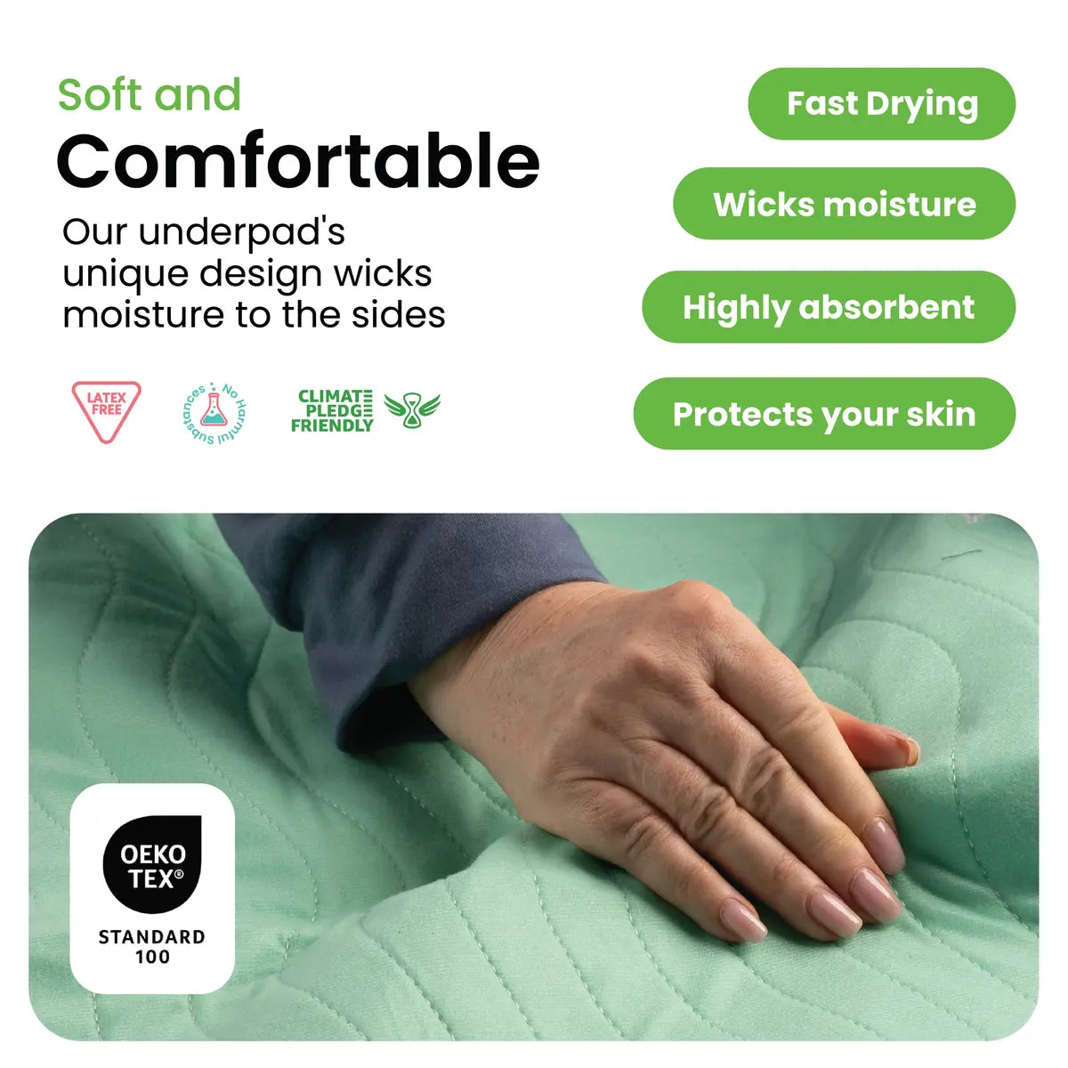 🛏️Washable Underpads – 4&8&12 Pack Heavy Absorbency Reusable Pads