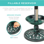 Solar Bird Bath with Planter – Glows at Night, Blooms by Day 🌙🌸