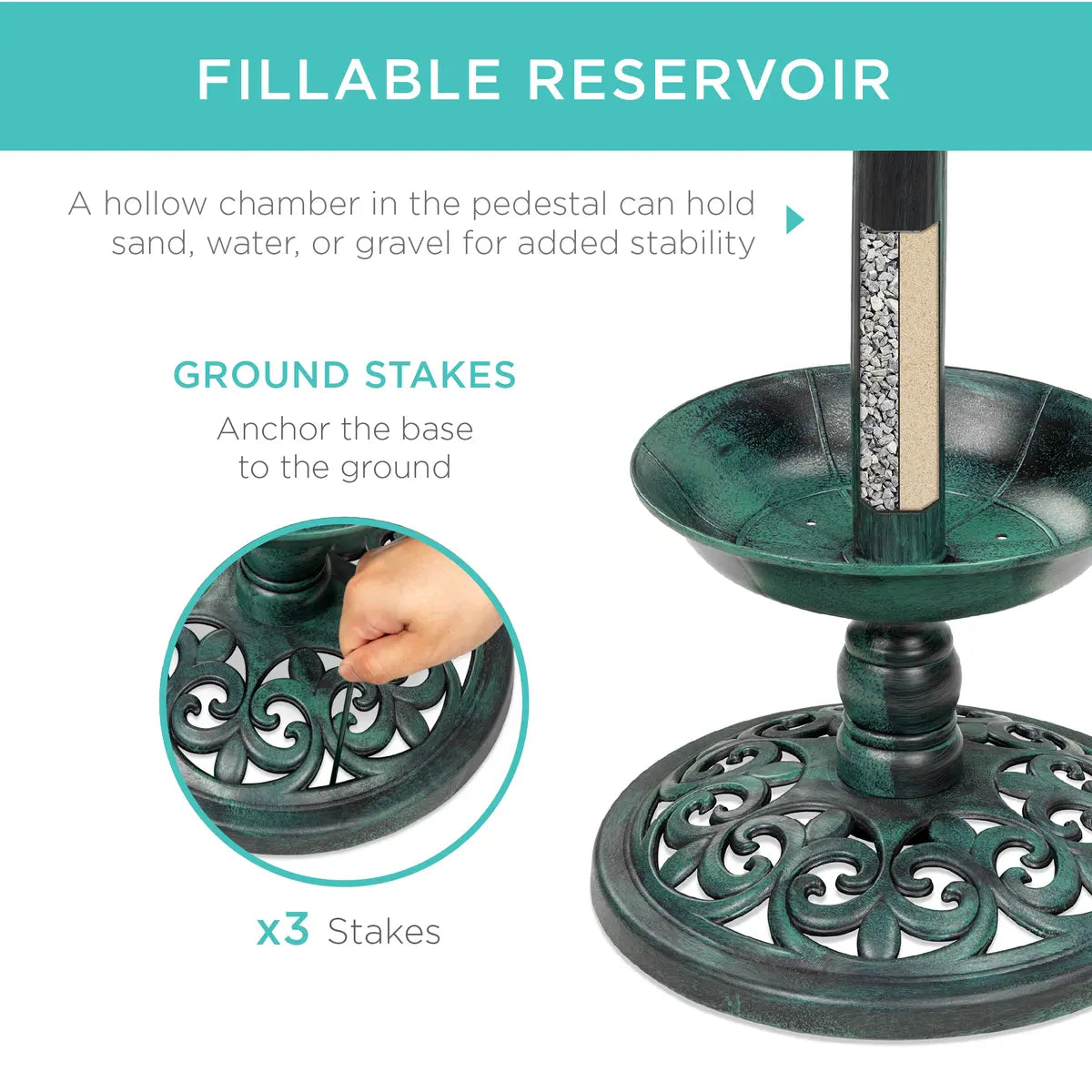 Solar Bird Bath with Planter – Glows at Night, Blooms by Day 🌙🌸