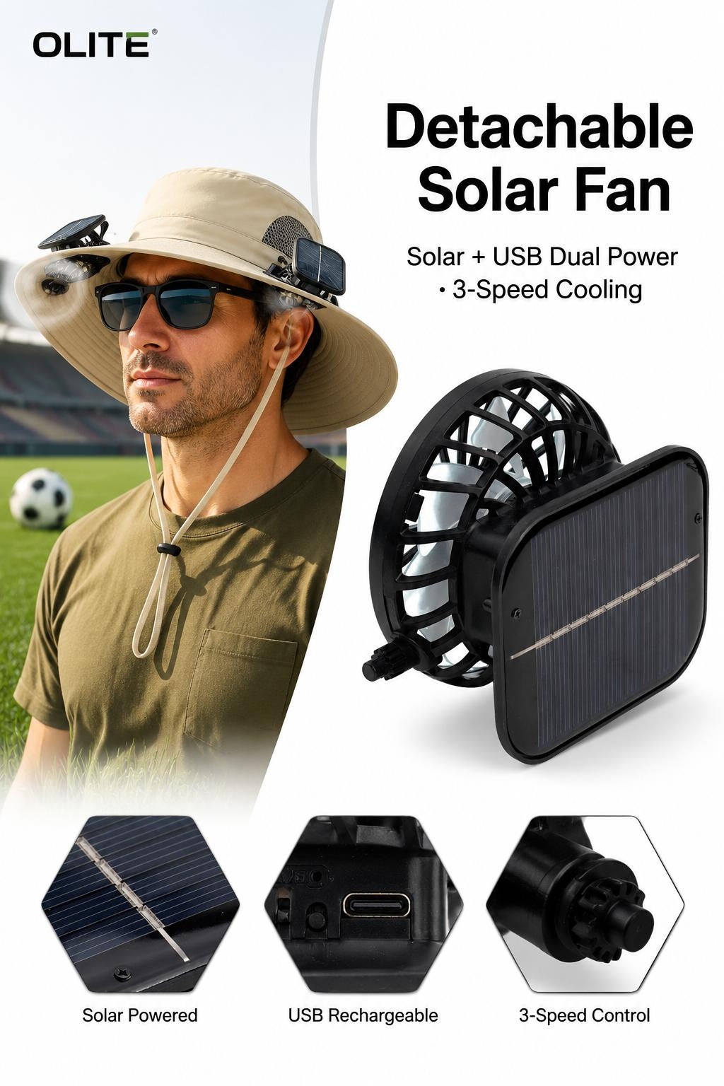 Solar Cooling Hat with Dual Fans – Wide Brim & USB Rechargeable 🌞🧢