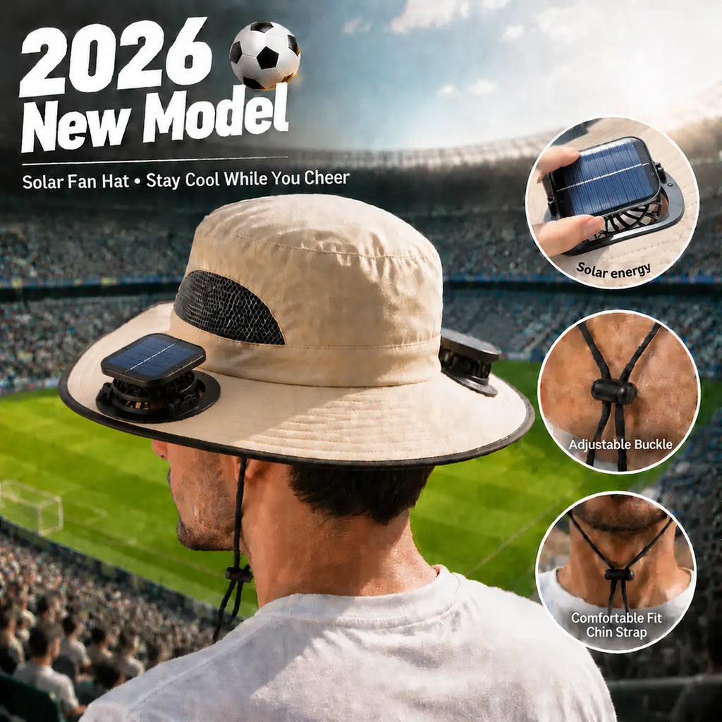 Solar Cooling Hat with Dual Fans – Wide Brim & USB Rechargeable 🌞🧢