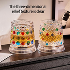 Rotating Crystal Whiskey Glass – Hand-Painted Star Base 🥃✨