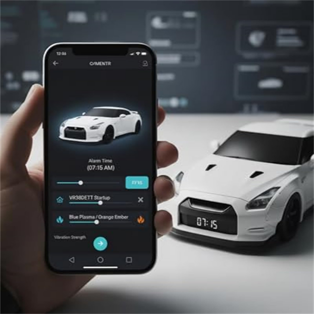 🚗⏰️Sports Car Alarm Clock with LED Display & Realistic Light Effects