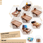 3-in-1 Acacia Wood Couch Arm Tray – Clip-On TV Tray &amp; Cup Holder 🛋️🥫