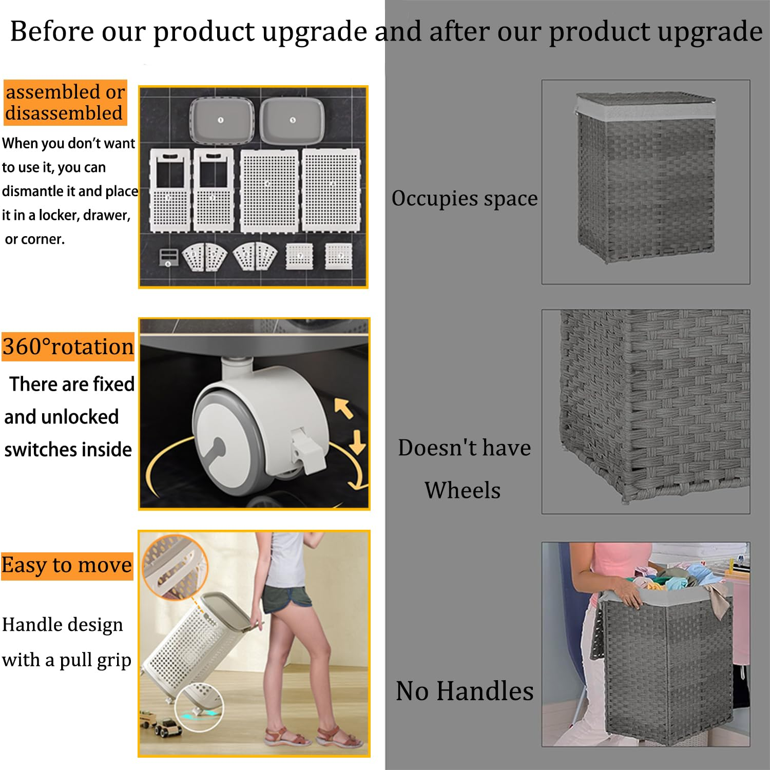Laundry Basket with Wheels & Lid – Ventilated, Odor-Resistant, Portable Storage