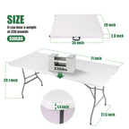 6ft Foldable Table Set with Tablecloth – Heavy Duty Portable Party Table for Indoor/Outdoor Events
