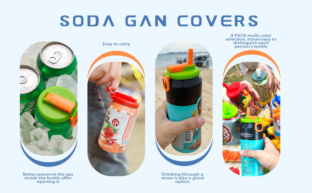 Silicone Soda Can Covers – 6-Pack with Straws 🥤✨