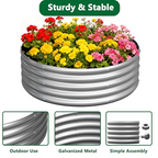 Galvanized Raised Garden Bed – Round Metal Planter Box for Vegetables, Flowers & Fruits