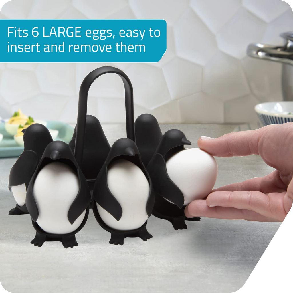 Penguin & Bear Egg Boiler &Holder – 6‑Egg Cooker, Server & Storage 🐧🐻🥚
