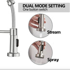 Brushed Nickel Pull-Down Kitchen Faucet – Single Handle, Compact Design