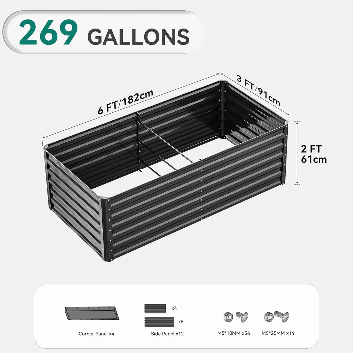 Raised Garden Bed Kit (with Gloves & Tension Bar)   🌱🛠️