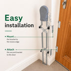 47" Steel Pet Gate – No-Drill 3M Adhesive, Fits Doors & Stairs 🐾🚪