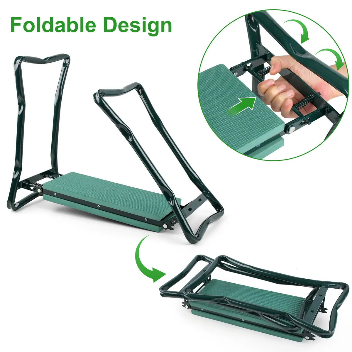 Garden Kneeler & Seat – EVA Foam Pad, Steel Frame, Tool Bags Included 🪴