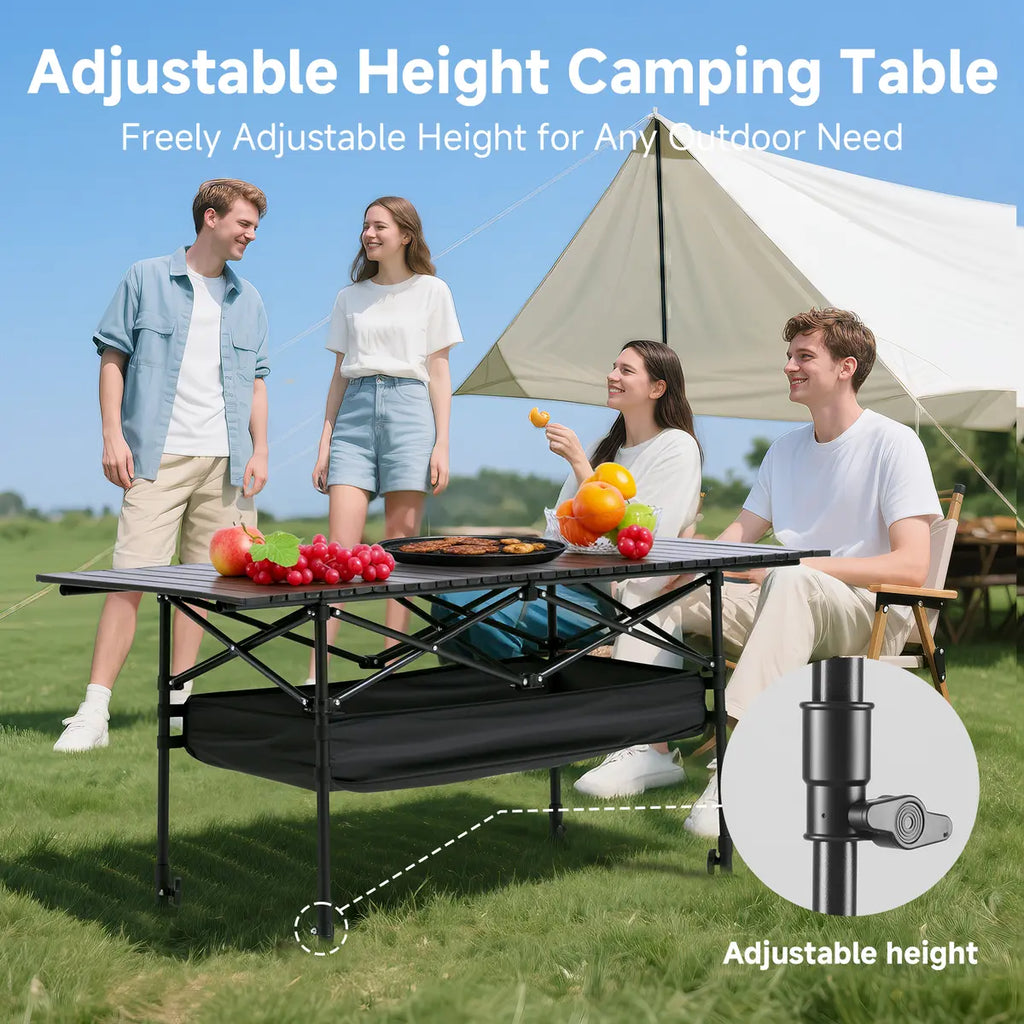 ⛰️Limited-time 50% discount⏰Foldable Height-Adjustable Camping Table with Storage Bag