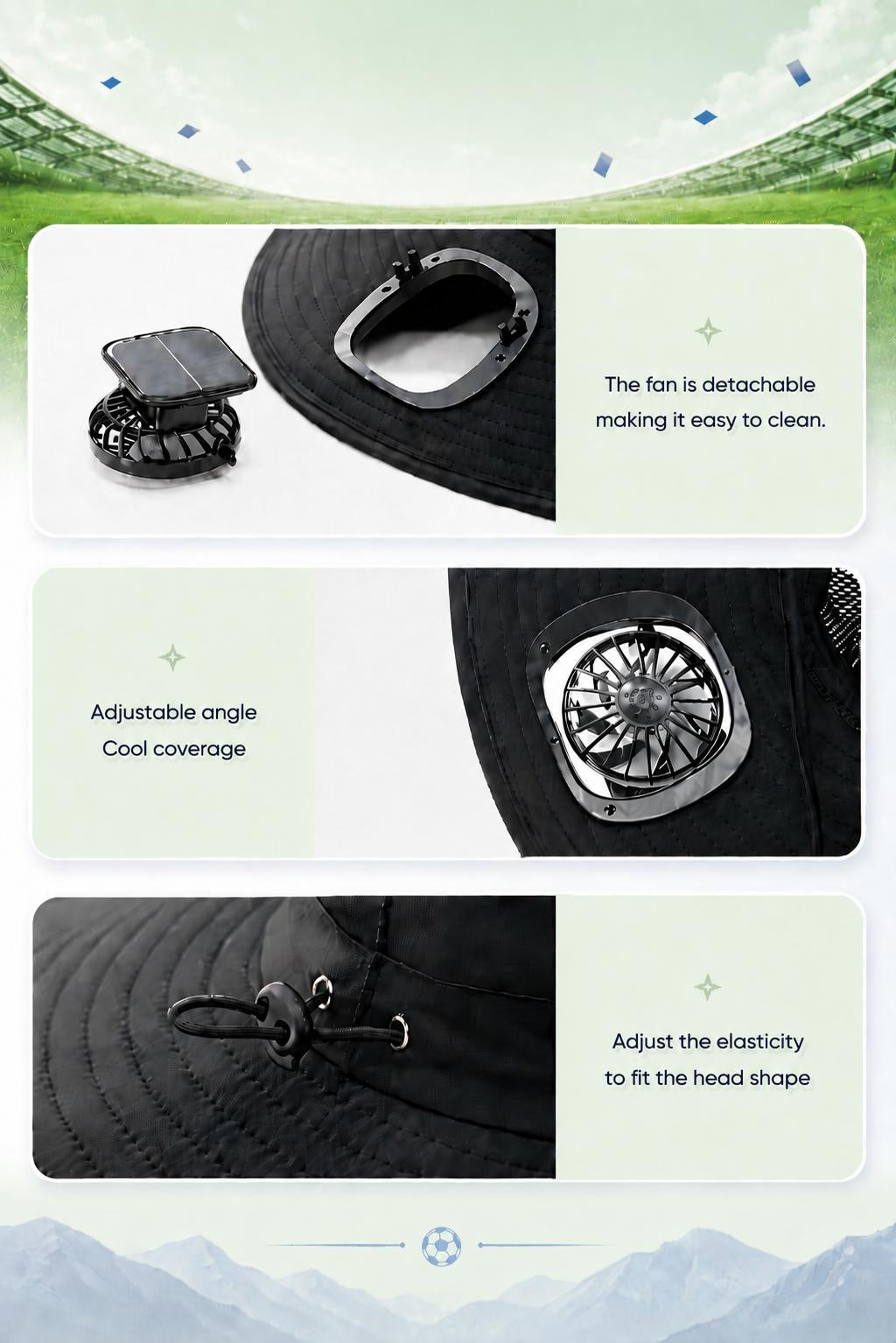 Solar Cooling Hat with Dual Fans – Wide Brim & USB Rechargeable 🌞🧢