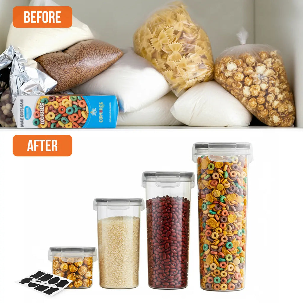 30-Pack Airtight Pantry Containers – Stackable Food Storage Set 🥫🗂️