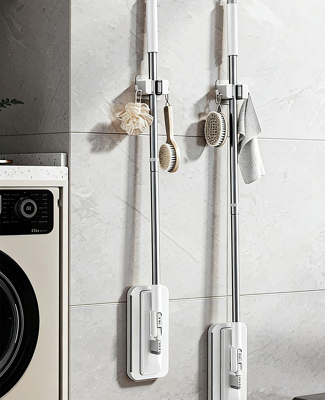 Disposable Mop, Hands-Free Floor Mop with Clamp, Dry Wet Use Dust Mop for Hardwood & Tile