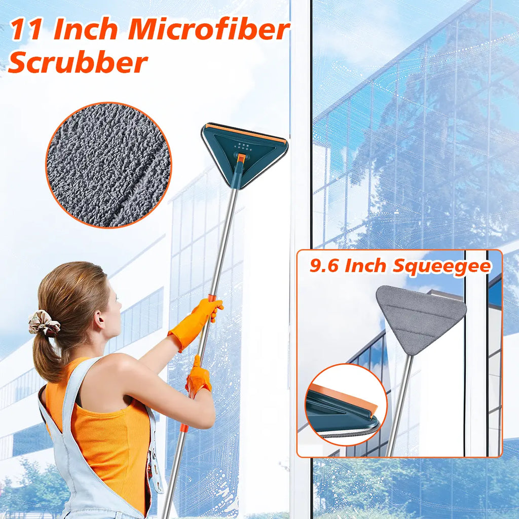 Adjustable Wall Mop with 360° Spinning Head – Long Handle Cleaning Tool