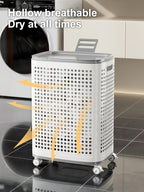Laundry Basket with Wheels & Lid – Ventilated, Odor-Resistant, Portable Storage