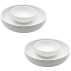 Set of 2 Personal Snack Tray/Chip and Dip Bowl