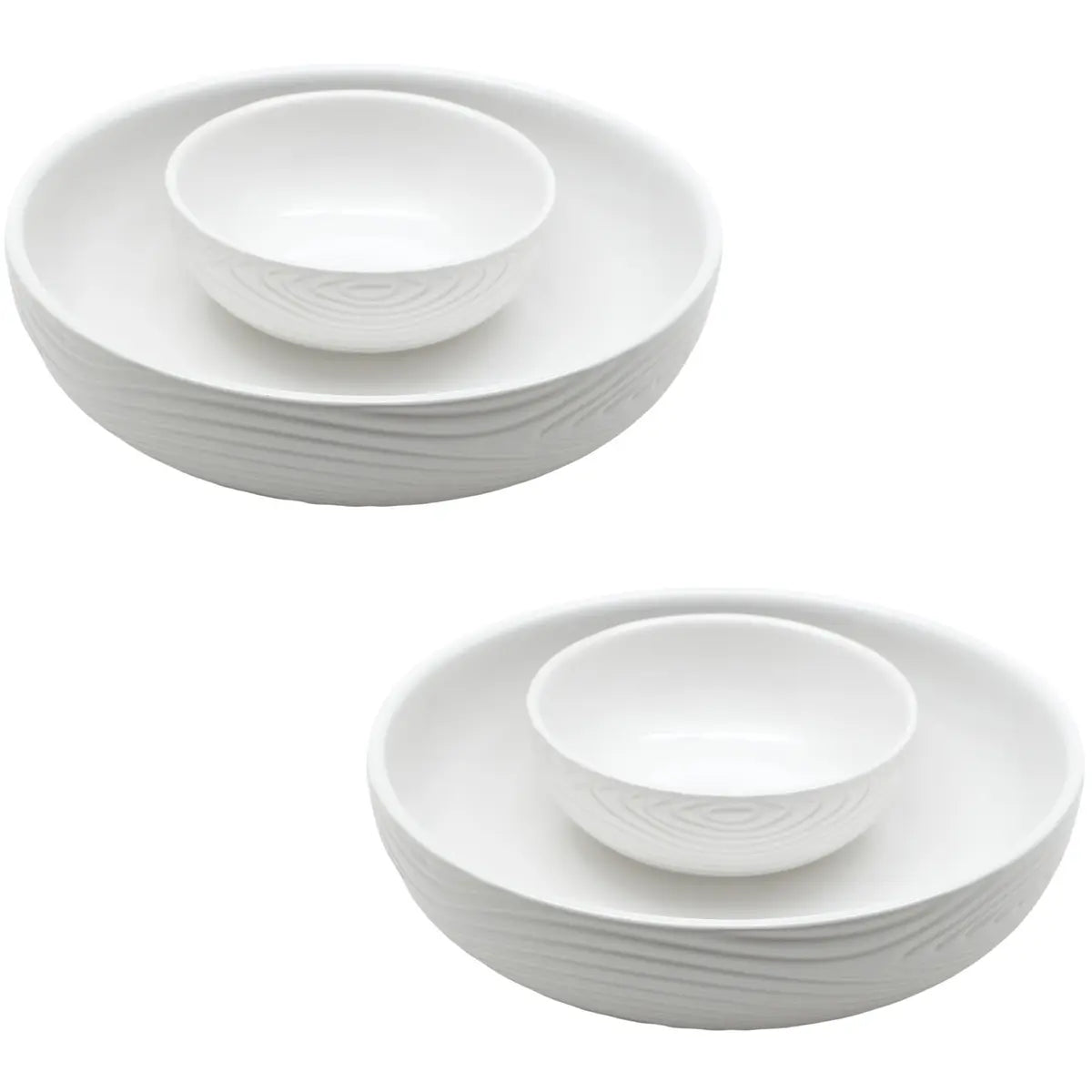 Set of 2 Personal Snack Tray/Chip and Dip Bowl